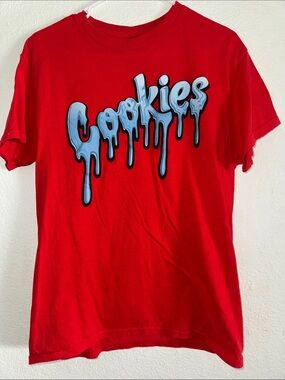 Kids Red 'Cookies' Graphic Short Sleeve Tee